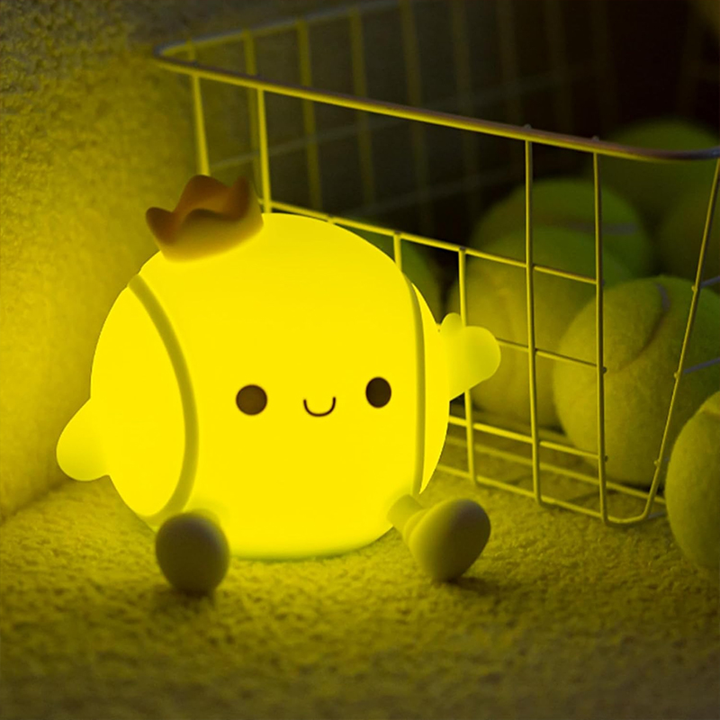 Baby Nursery Egg Light - かわいいテニスナイトライトシリコン保育園用睡眠ランプタッチコントロールナイトライトUSB充電式テーブルランプ赤ちゃん子供用