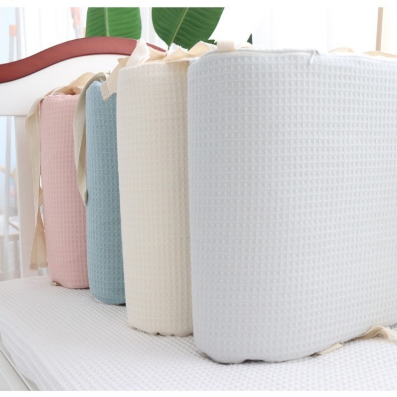 Baby Nursery Glider - ワンピースワッフルガーゼコットン製洗えるベビーベッドバンパーセット、新生児用、衝突や転倒を防ぎます