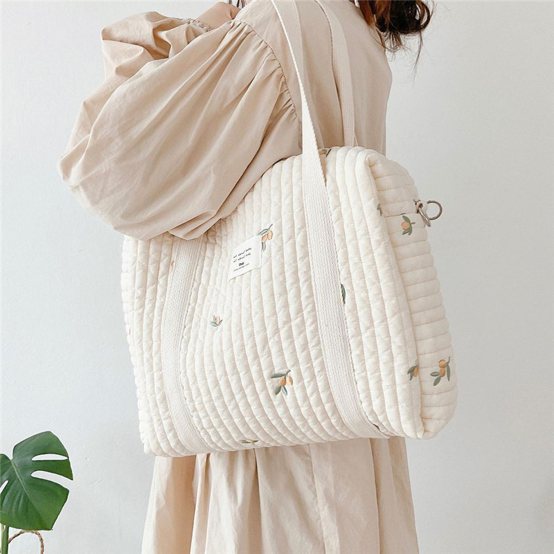 Baby Nursery Backpack - ポータブル刺繍入りベビーおむつバッグ,おむつバッグ,大,ショルダーバッグ,ベビーカー,収納,ファッション