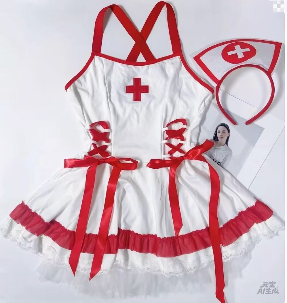 Baby Nursery Hospital - セクシーなパフォーマンスウェア、制服風ランジェリー、ナースガールドレス、女性用赤いロールプレイ下着、ナイトクラブステージ用エキゾチックコスチューム、パジャマ