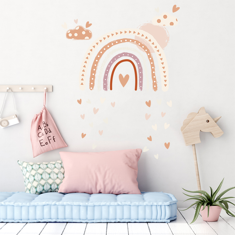 Baby Nursery Panelling - 自由奔放に生きるスタイルのレインボーウォールステッカー,子供部屋用の部屋のステッカー,保育園のステッカー,家の装飾