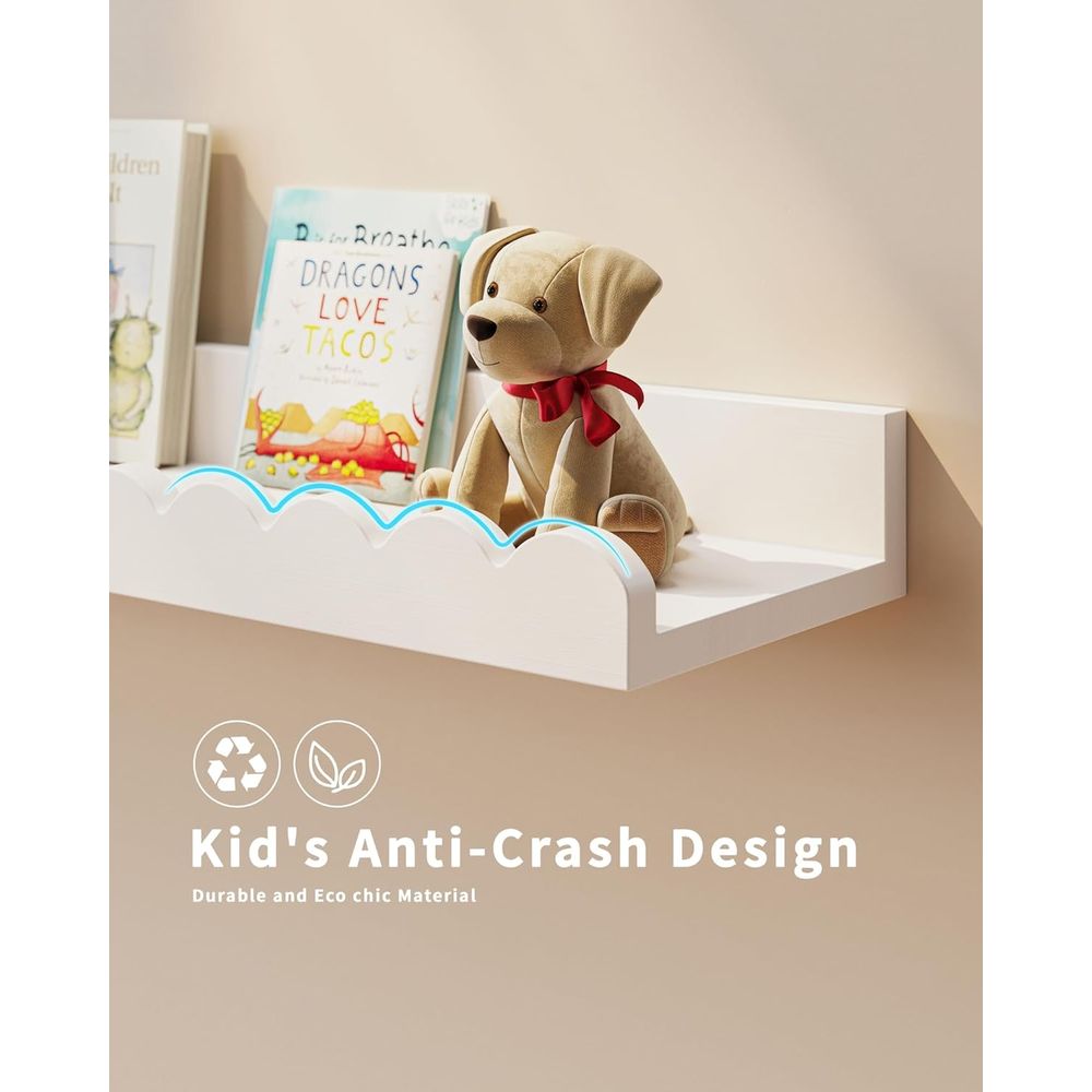 4パック ホワイトフローティングシェルフ、ウォールキッズ、ス - Baby Nursery Floating Shelves のレビューと価格