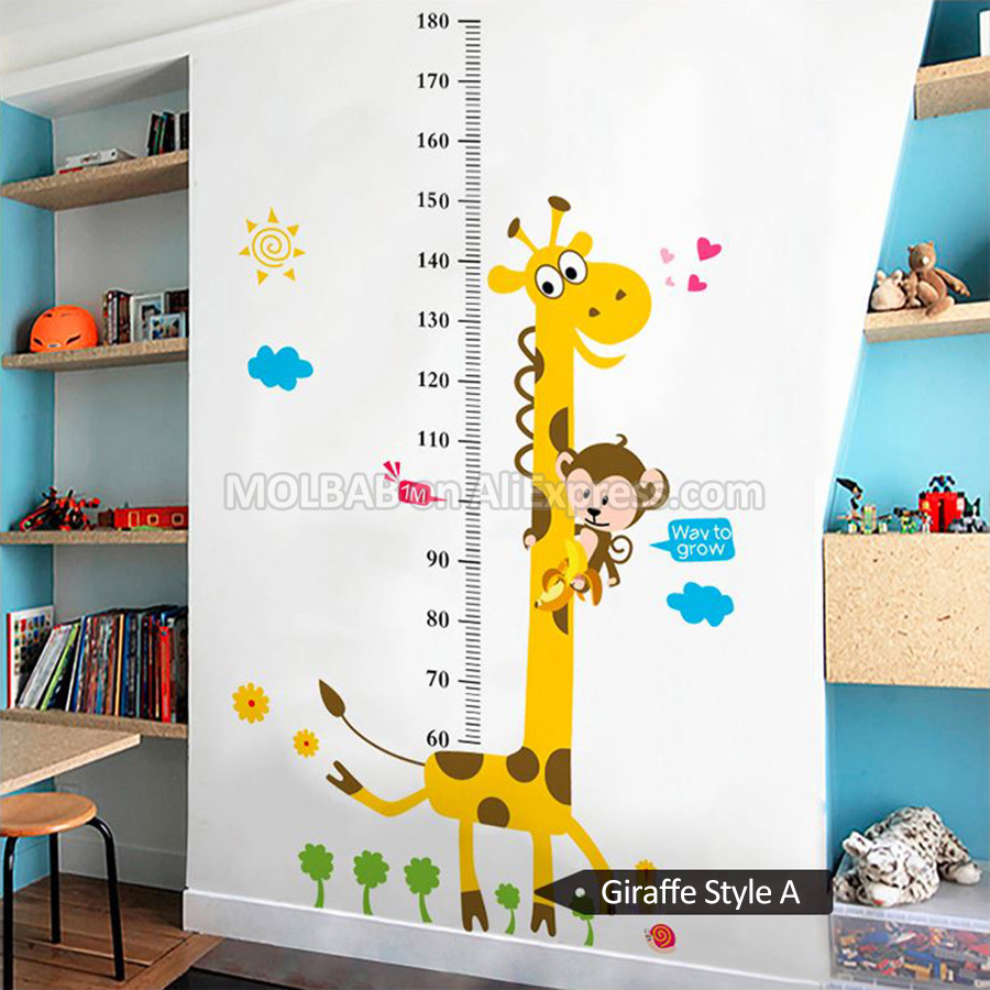 子供のための取り外し可能なキリンの高さ測定ウォールステッカー - Baby Nursery Vinyl のレビューと価格
