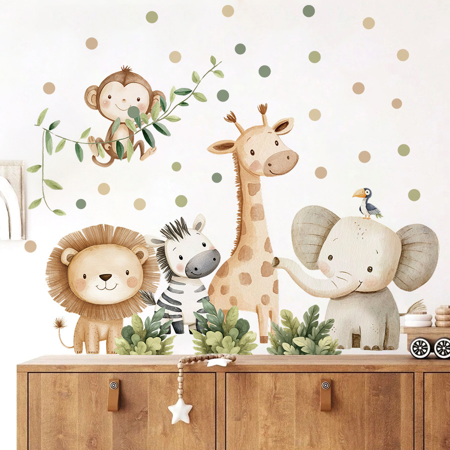 自由奔放に生きる森の動物ウォールステッカーキッズルーム用男の - Baby Nursery Vinyl のレビューと価格