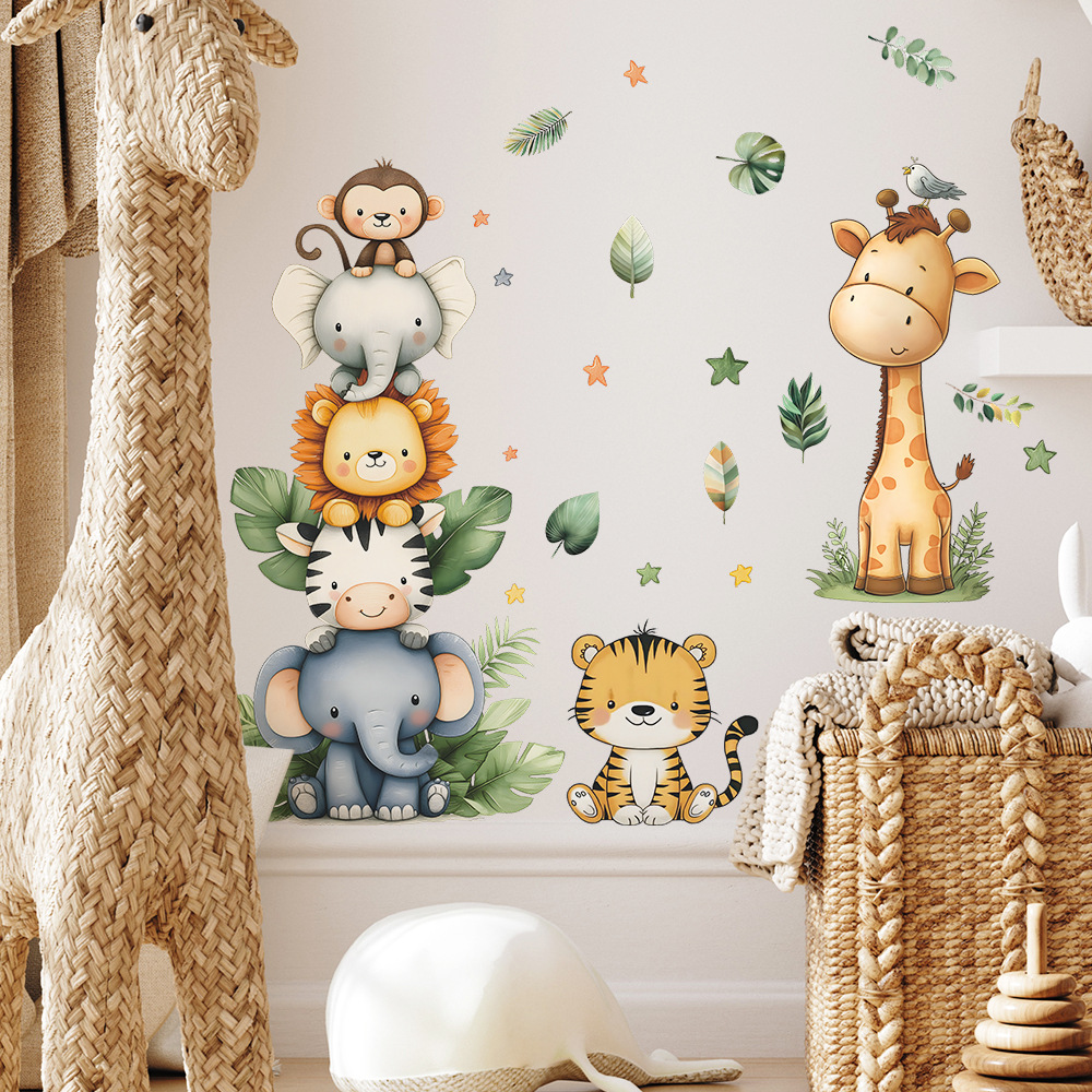 自由奔放に生きる森の動物ウォールステッカーキッズルーム用男の - Baby Nursery Vinyl のレビューと価格