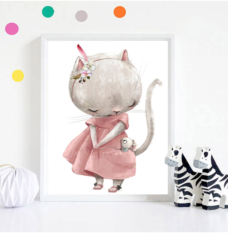 1PC フレームレス装飾アートプリント、クマウサギアートキャ - Baby Nursery Animal Prints のレビューと価格