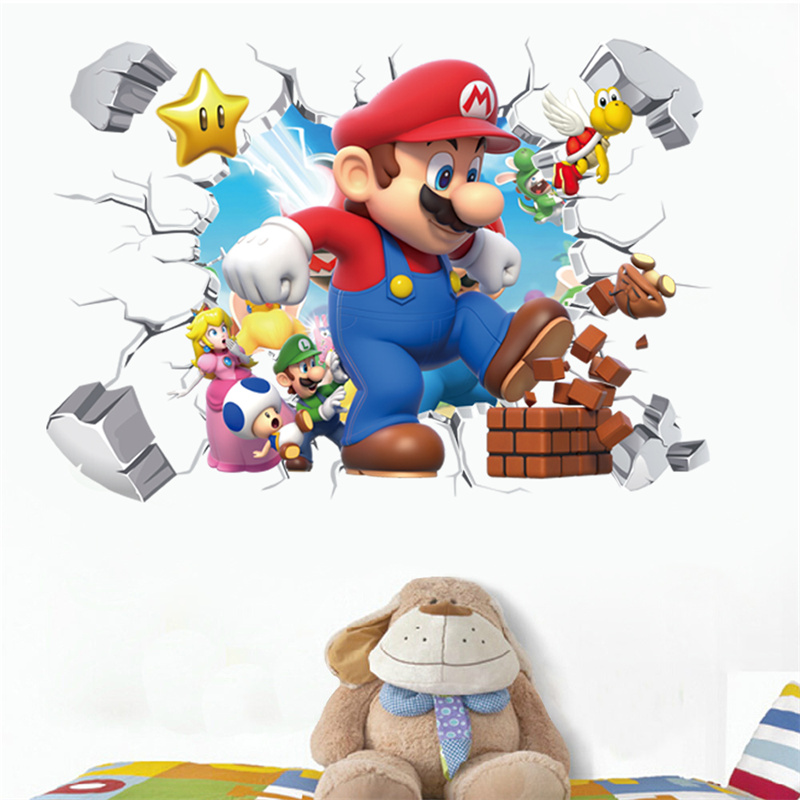 3D漫画アニメゲームキャラクターのウォールステッカー、子供部 - Baby Nursery Vinyl のレビューと価格