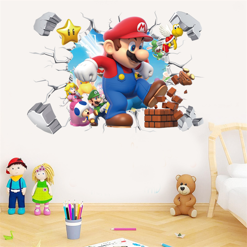 3D漫画アニメゲームキャラクターのウォールステッカー、子供部 - Baby Nursery Vinyl のレビューと価格
