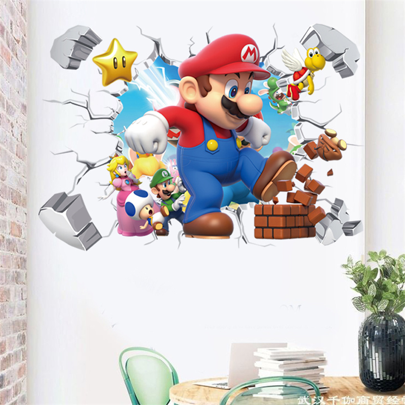 3D漫画アニメゲームキャラクターのウォールステッカー、子供部 - Baby Nursery Vinyl のレビューと価格