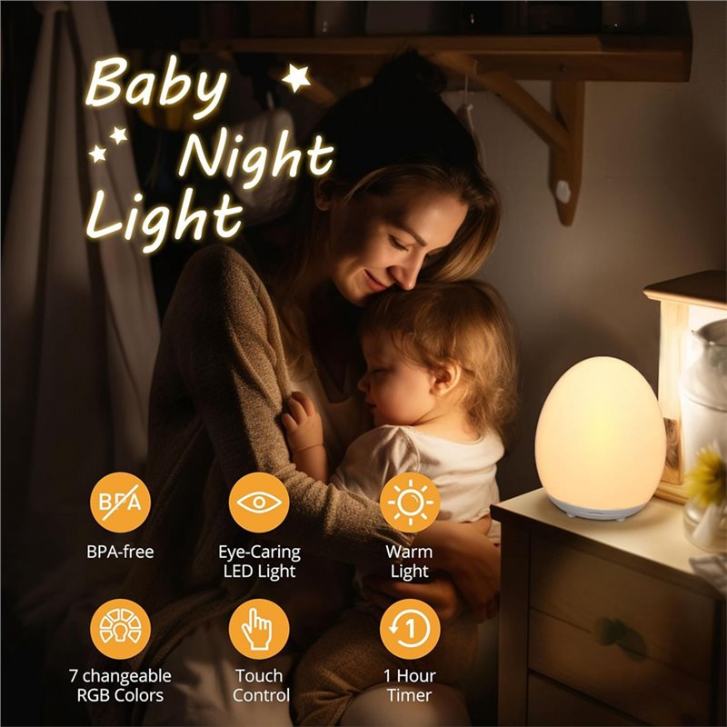 ABUG-アイケアベビーナイトライト LEDエッグライト（保 - Baby Nursery Egg Light のレビューと価格