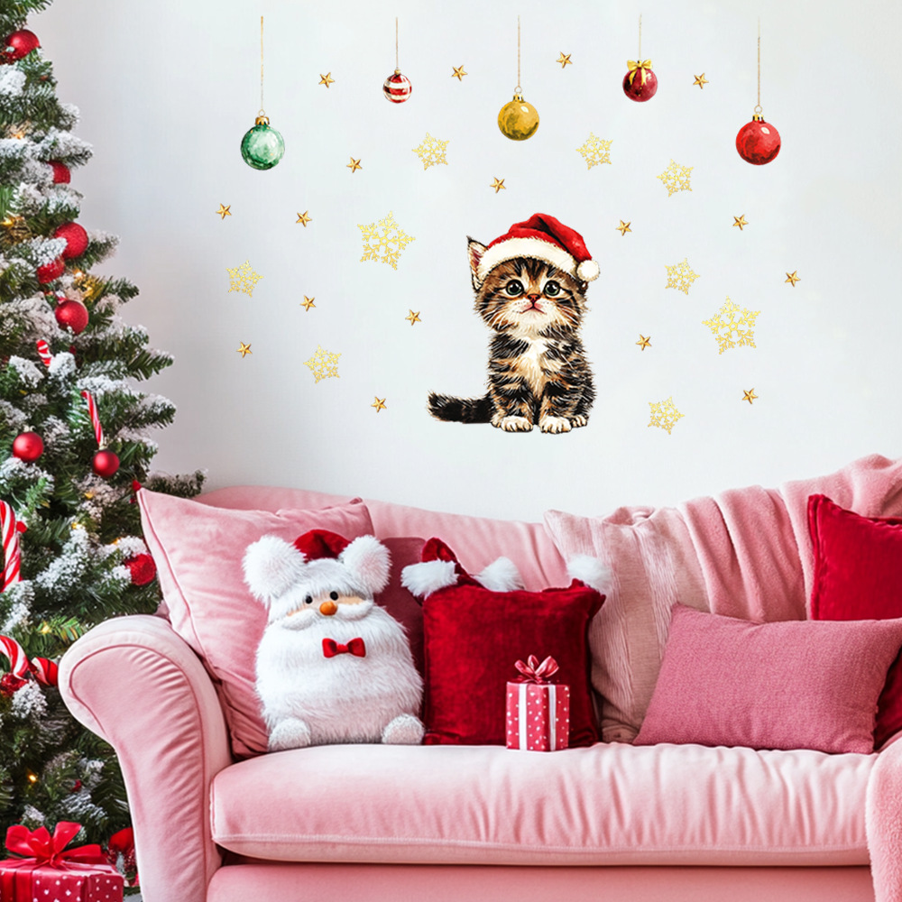 かわいいクリスマスペットウォールステッカーリムーバブルビニー - Baby Nursery Panelling のレビューと価格