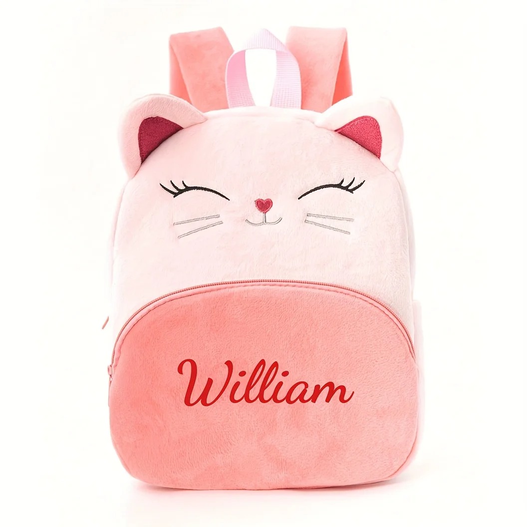 女の子向けのカスタマイズされた名前入り漫画猫バックパック、刺 - Baby Nursery Backpack のレビューと価格