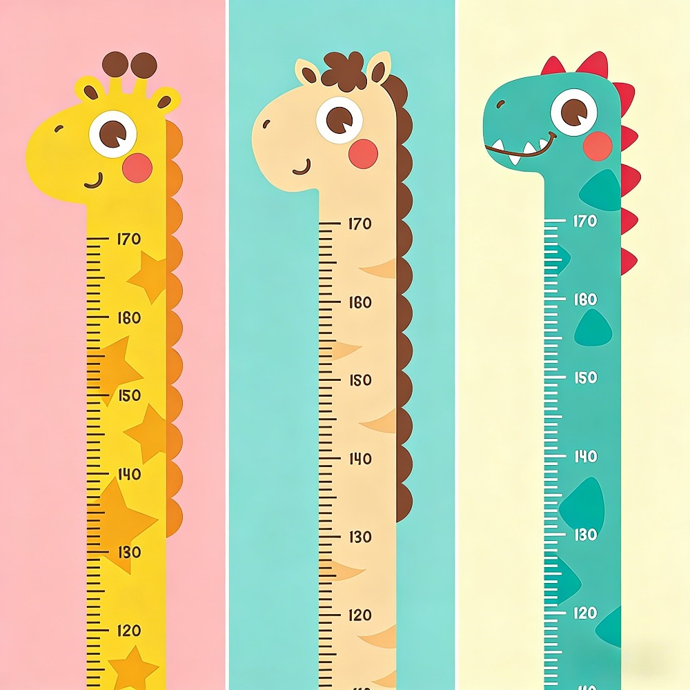 かわいい漫画身長ステッカーユニコーン恐竜キリン壁身長測定定規 - Baby Nursery Vinyl のレビューと価格