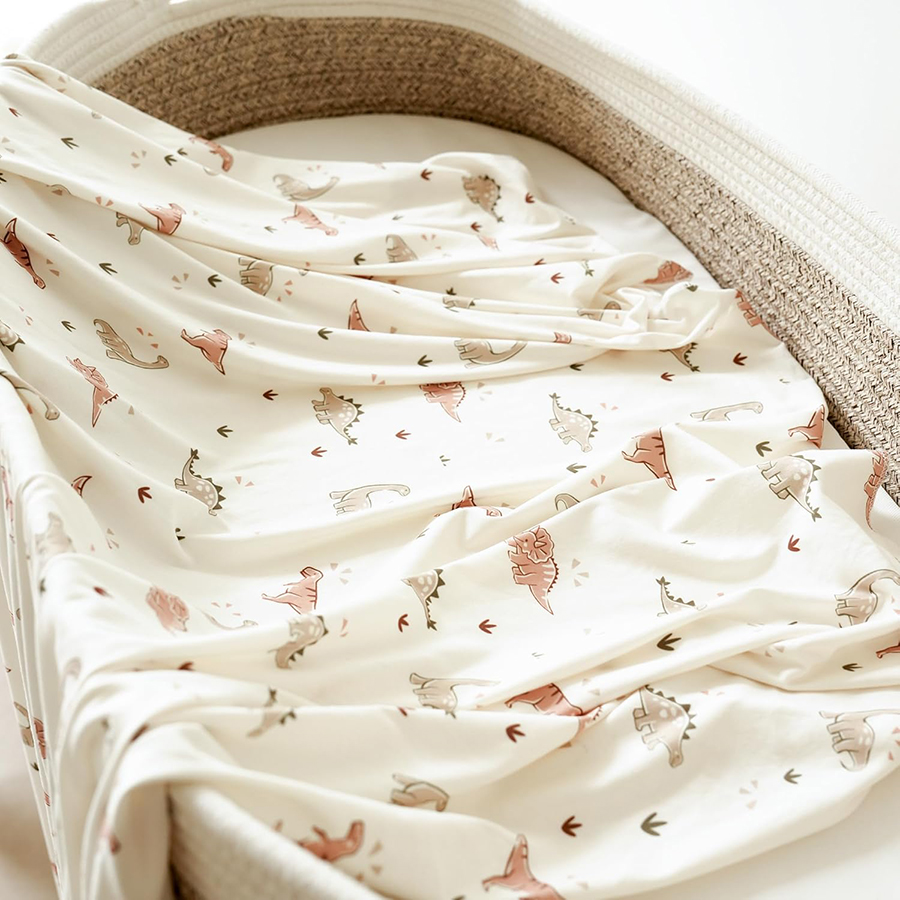 ベビーおくるみブランケットとお揃いのビーニーセット 新生児用 - Baby Nursery Animal Prints のレビューと価格