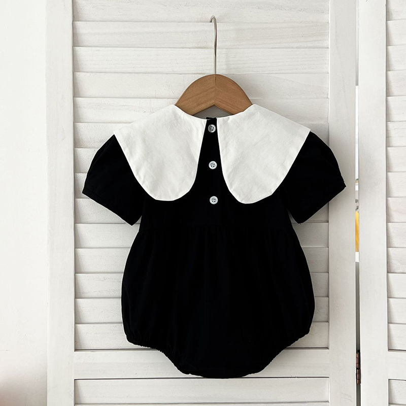 新しい女の赤ちゃん服夏幼児女の赤ちゃんジャンプスーツレトロ半 - Baby Nursery Embroidery のレビューと価格