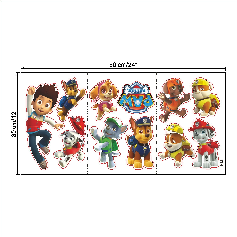 漫画足跡パトロールウォールステッカー子供部屋リビングルーム寝 - Baby Nursery Vinyl のレビューと価格