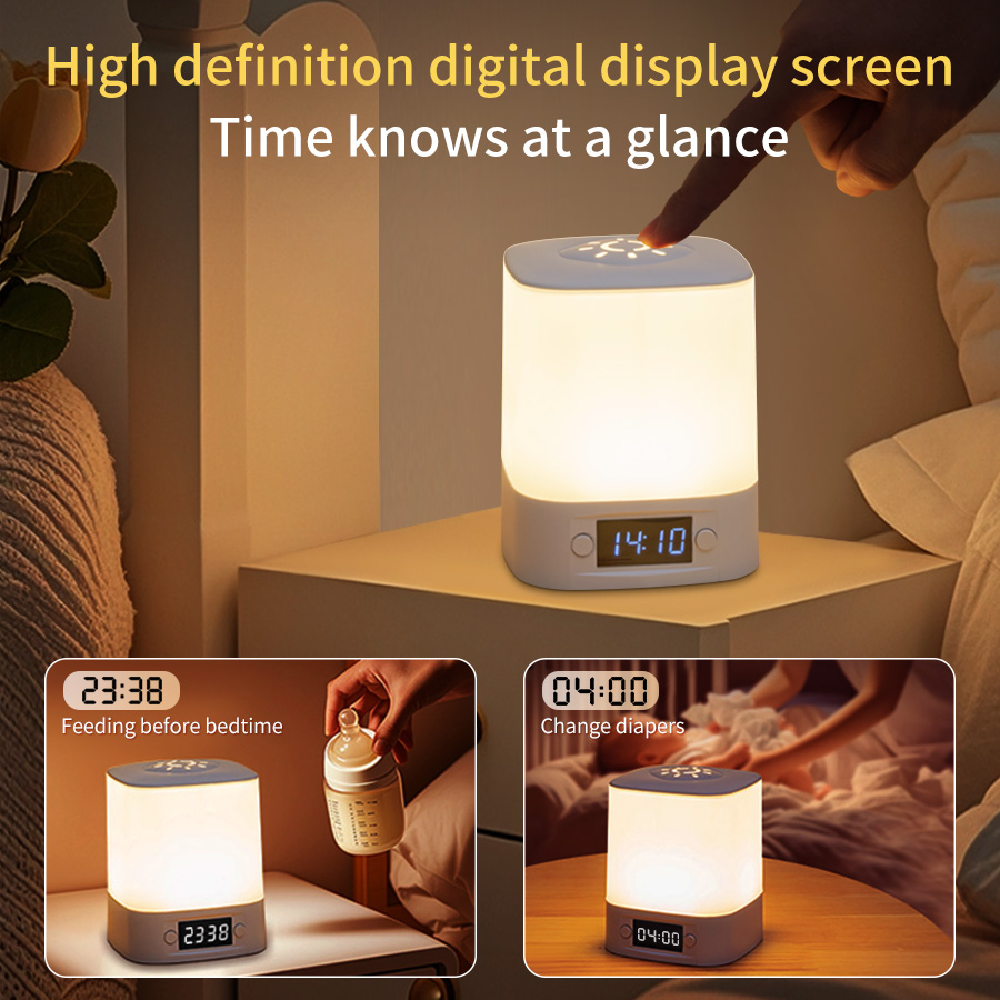 LED テーブルランプ USB 充電式 時間表示付き時計 タ - Baby Nursery Egg Light のレビューと価格
