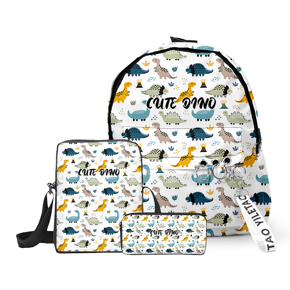 古典的な人気の面白い恐竜 3D プリント 3 ピース/セット - Baby Nursery Backpack のレビューと価格