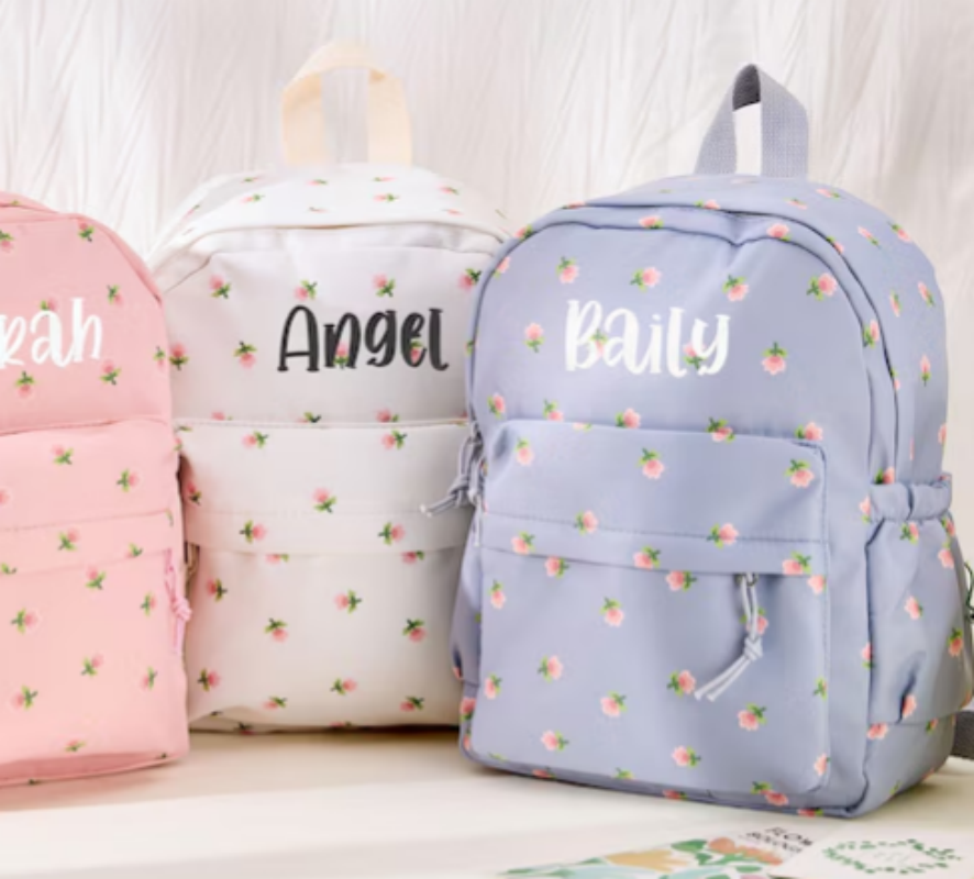パーソナライズされた幼児用バックパック、刺繍花柄キッズバック - Baby Nursery Backpack のレビューと価格